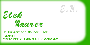 elek maurer business card